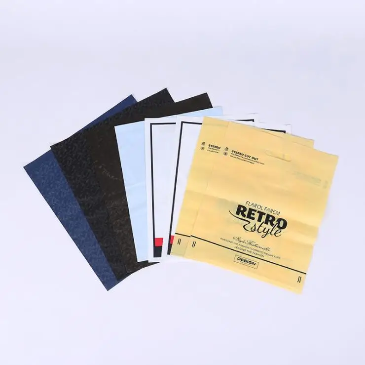 Custom logo design die cut handle plastic LDPE shopping bag