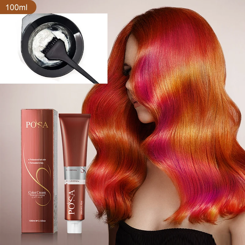 POSA 100% Cover Grey Hair  Professional Permanent Fashion  Hair Color for Salon Use