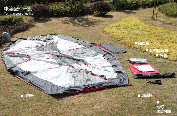 2025 popular large size 2 rooms Hot Selling Dome Style 5-8 Person family Inflatable Camping Tent For Outdoor Camping