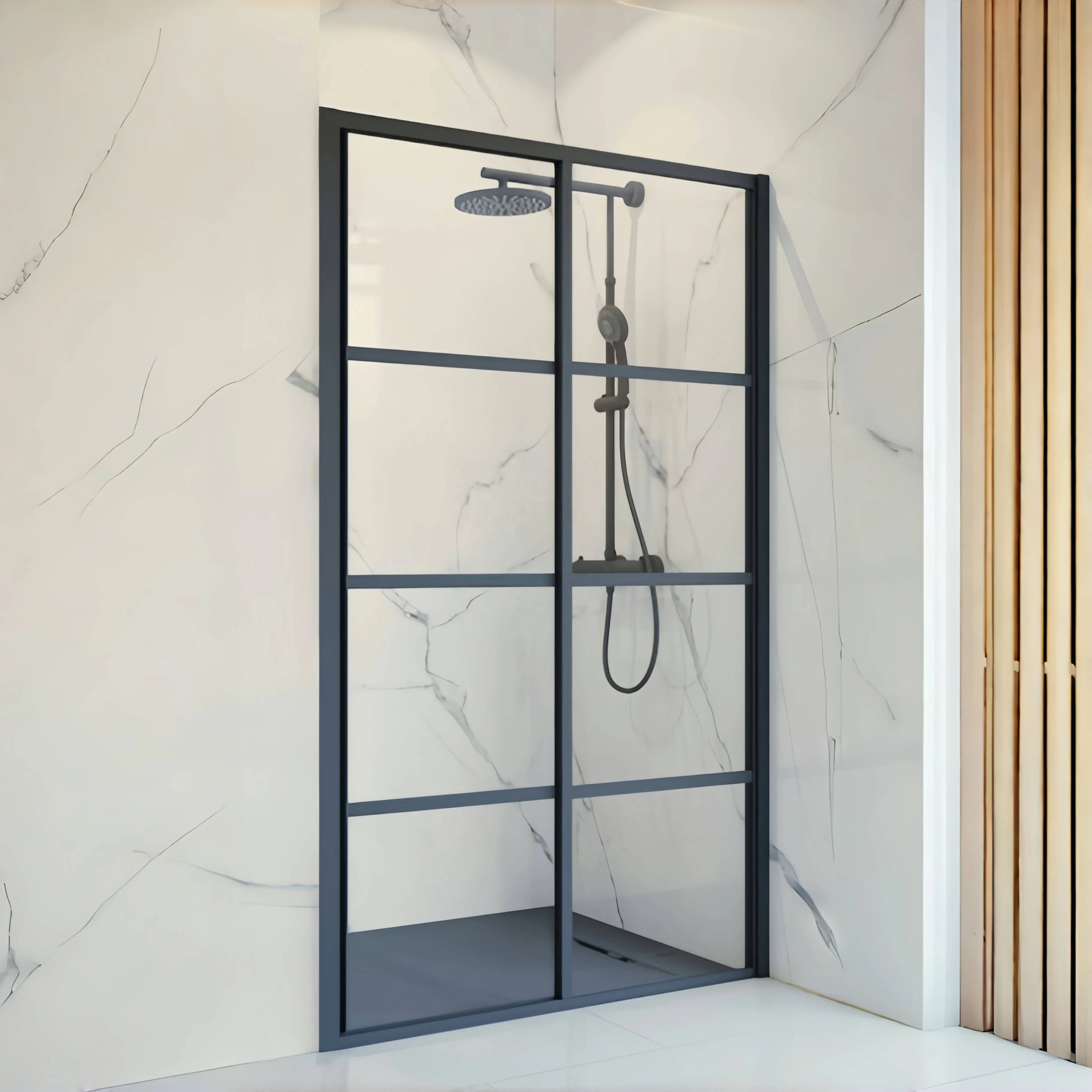 Oumeiga Customized 8/10mm Thick Tempered Glass Shower Doors for Hotels Framed Glass with Brushed Finish Custom Graphic Design