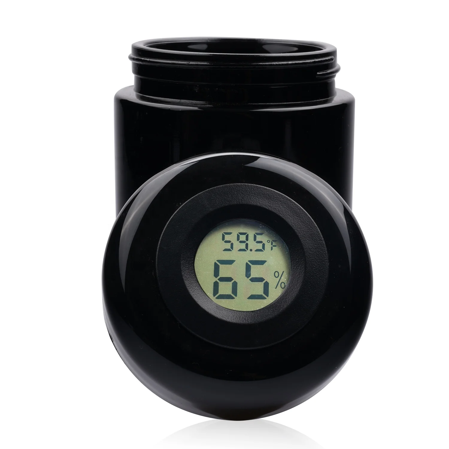 Top Blue reliable ultra violet glass tobacco jar 250ML with thermometer cover
