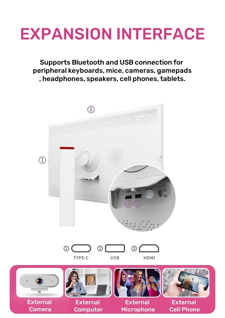 24 Inch Home Entertainment Lcd Wireless Touch Screen Monitor Android 12 Os With Camera Port Wireless Rollable Mini Tv Portable