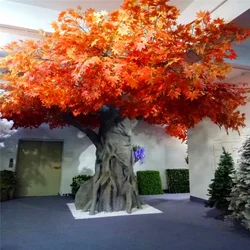 cheap outdoor decorative large autumn japanese red yellow leaves plant plastic artificial maple trees