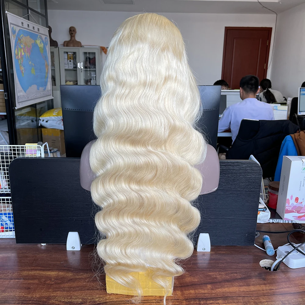 180% Density Raw Virgin Brazilian Peruvian Hair 13X6 613 Blonde Body Wave HD Transparent Lace Frontal Human Hair Wigs For Sale