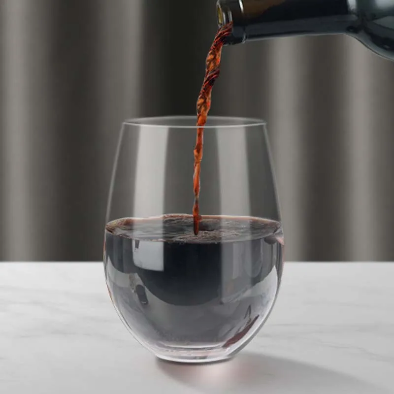 Premium Wine Glass 15 Ounces Borosilicate Crystal Clear Stemless Wine Glasses For Red Wine Juice Water