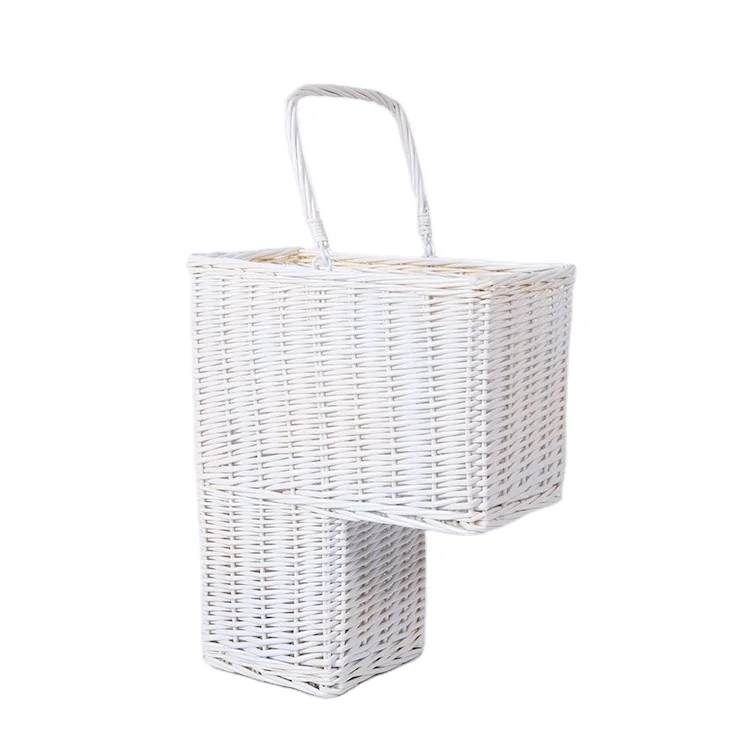 Wholesale foldable rattan wicker Storage bags stair step basket