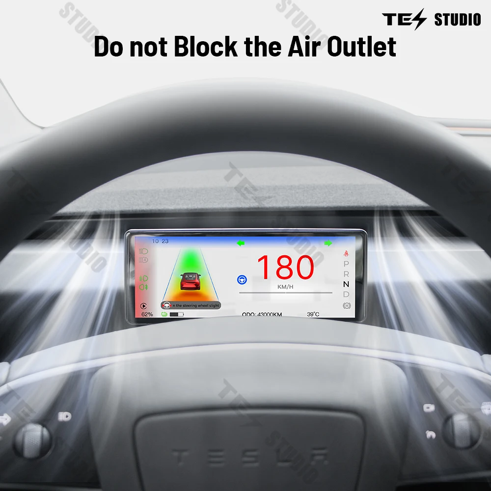 6.86 Inch Dashboard Heads Up Display Screen 2.5D IPS HD Multifunction Speedometer Instrument Cluster For Tesla Model 3 highland