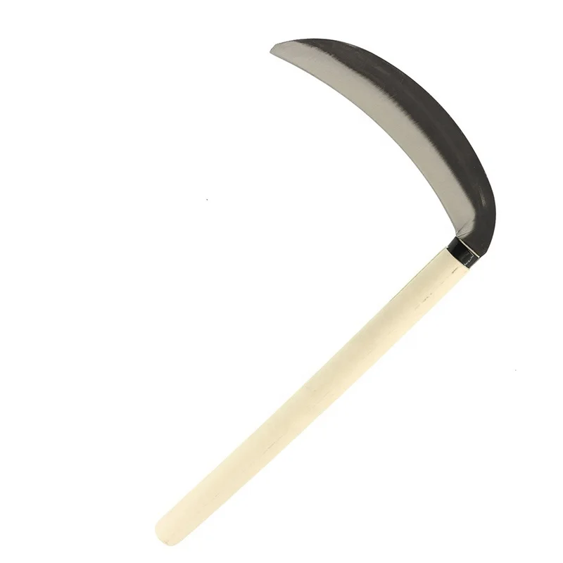 Hot Sale Agricultural Garden Grass Wooden Handle Carbon Steel Sickle