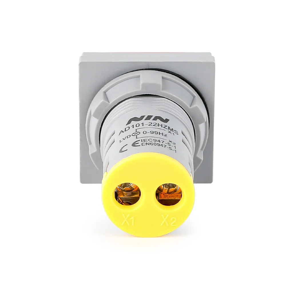 yellow square 22mm frequency meter