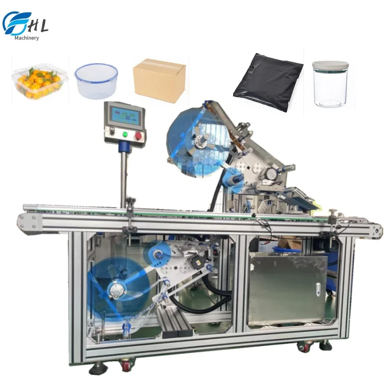 Hot Sale Automatic Two Side Labeling Machine Carton Bottom Top And Down Label Applicator