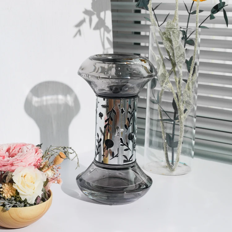 Customized scent 120ml fragrance home freshener aroma luxury hourglass bottle reed diffuser gift set