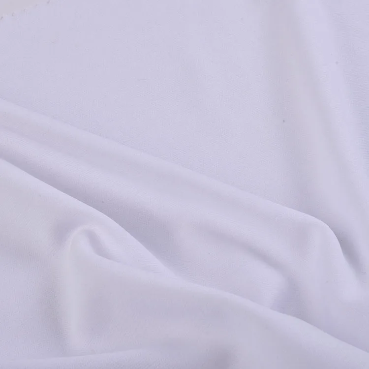Factory sale knitted 120gsm solid color white 100%polyester interlock fabric for sport t-shirt