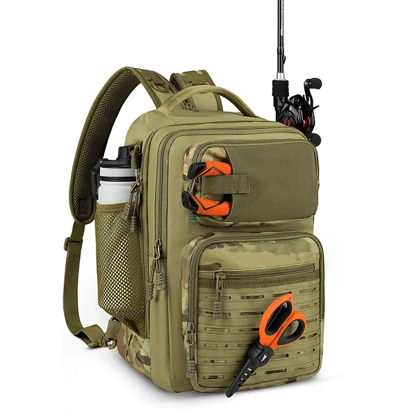 Outdoor Hiking Tactical Fishing Sling Tackle Storage Bag Fishing Backpack