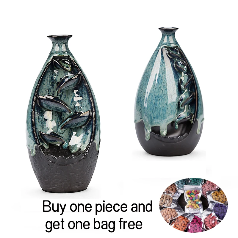 
hot sale custom Ceramic waterfall Backflow Incense burner Incense holder Arabic Decor Aromatherapy Ornament 