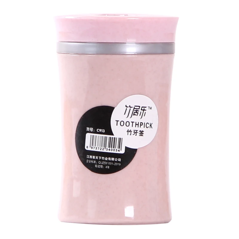 
Hot sale 65mm * 2.0mm Double Head side Refillable Storage Box Bamboo fruit Stick Toothpick Dispenser Holder 