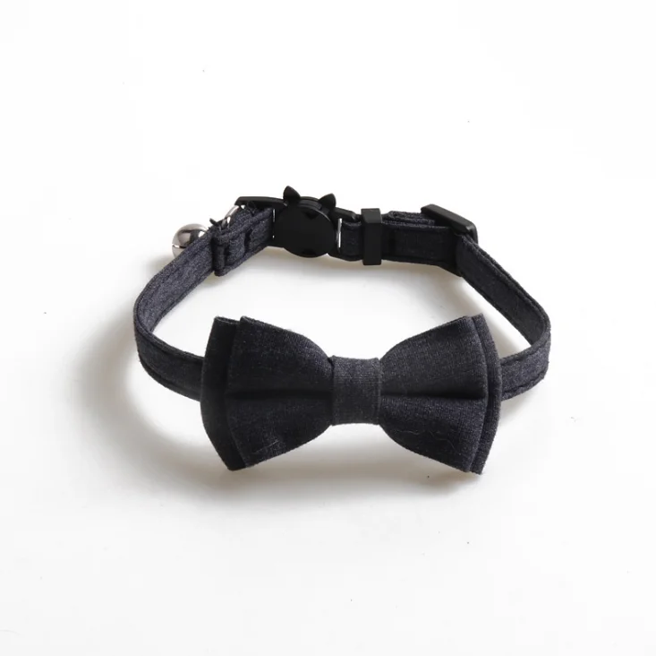 
Meeno Hot Sale Adjustable Cute Small Mini Bowtie Vegan Cat Collar Bell 