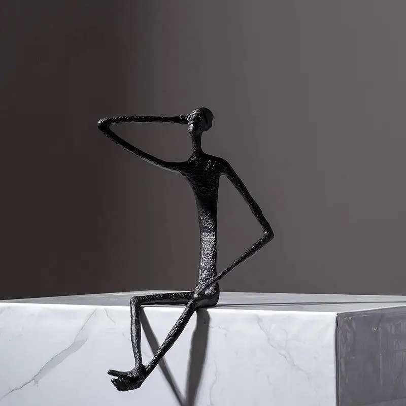 Modern Minimalist Abstract Character Decoration Creative Iron Porch Study Decoration