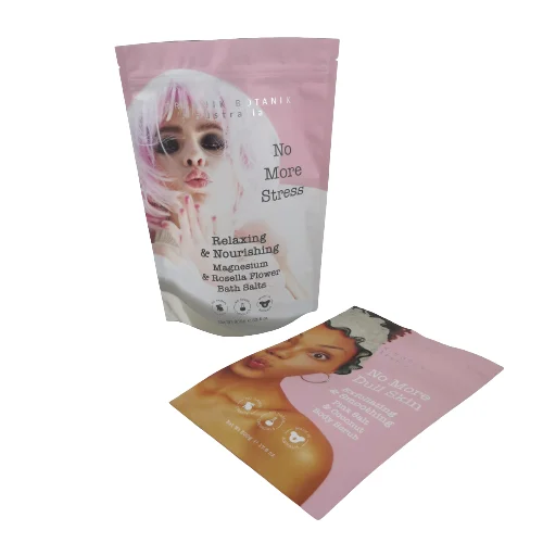 Custom 200g 250g 4oz 6oz Stand Up Pouch For Bath Salt Packing Moisture Body Scrub Powder Plastic Bag With Resealable Zipper