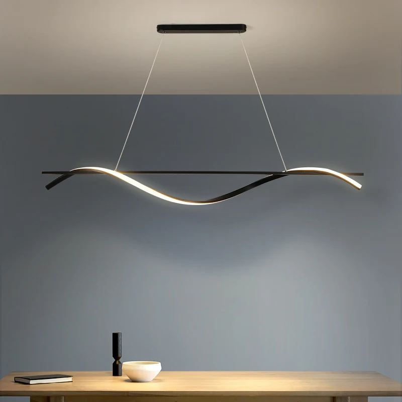 Nordic Creative Personality Minimalist Pendant Light Dining Room Bar Table Front Desk Simple Modern Strip LED Pendant Light