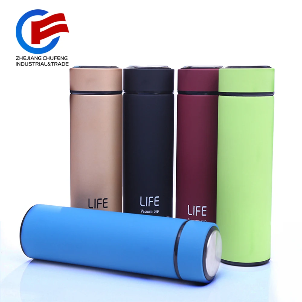 500ml Customized Logo Matt Vacuum Flask Thermos With Tea Filter