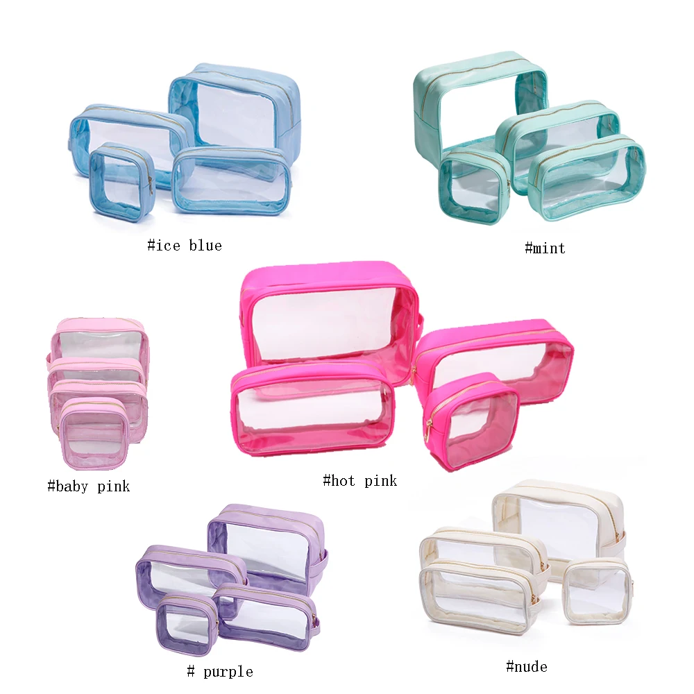 Low Price Wholesale Custom Logo Waterproof Travel Bag  Pvc Zipper Toiletry Cosmetic Bag Clear Makeup Bag For Women