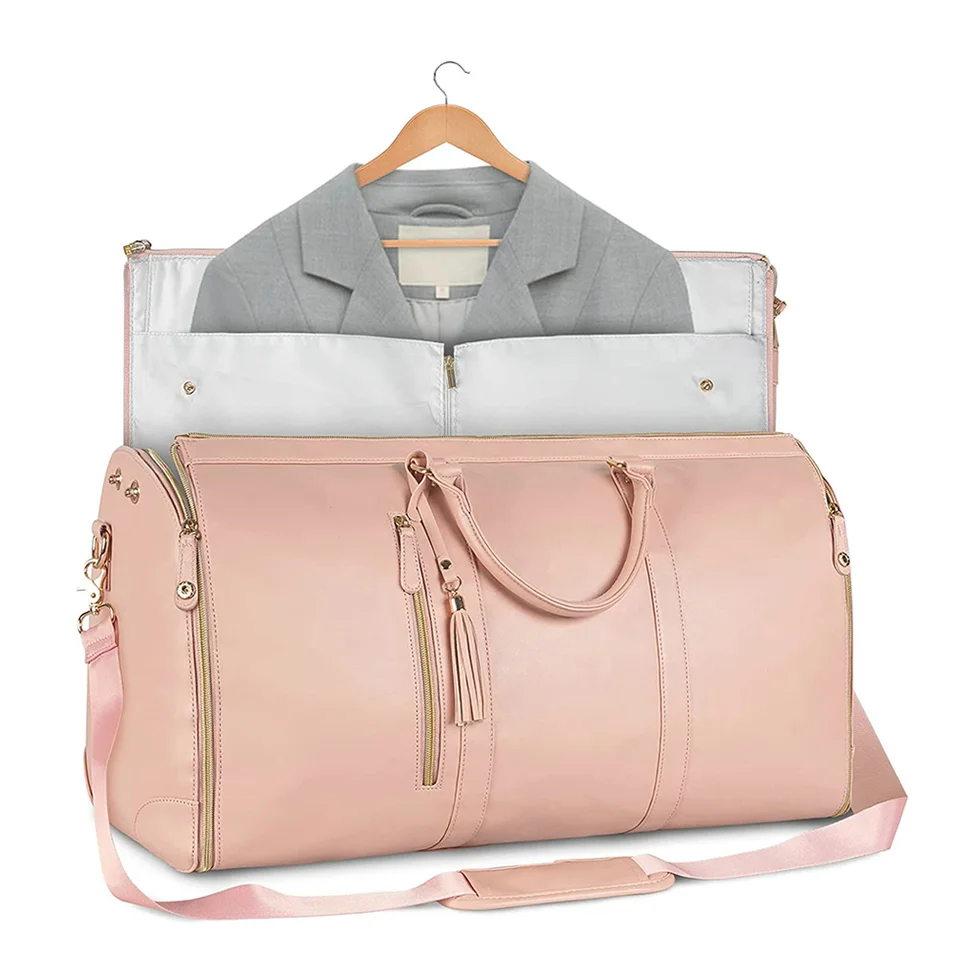 Factory Waterproof Pu Leather Suitcase Suit Travel Bags High Capacity Garment Bags for Travel