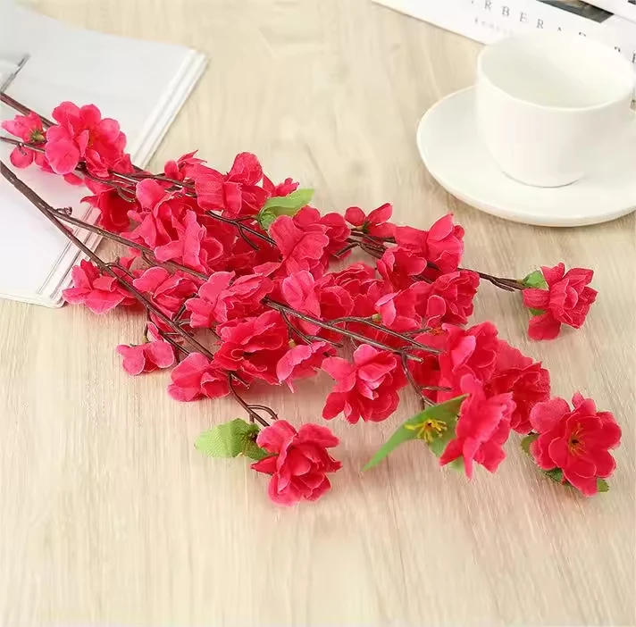 Wedding Table Centerpieces Artificial Peach Cherry Blossom Flowers Home Decor Long Branch Peach Blossom