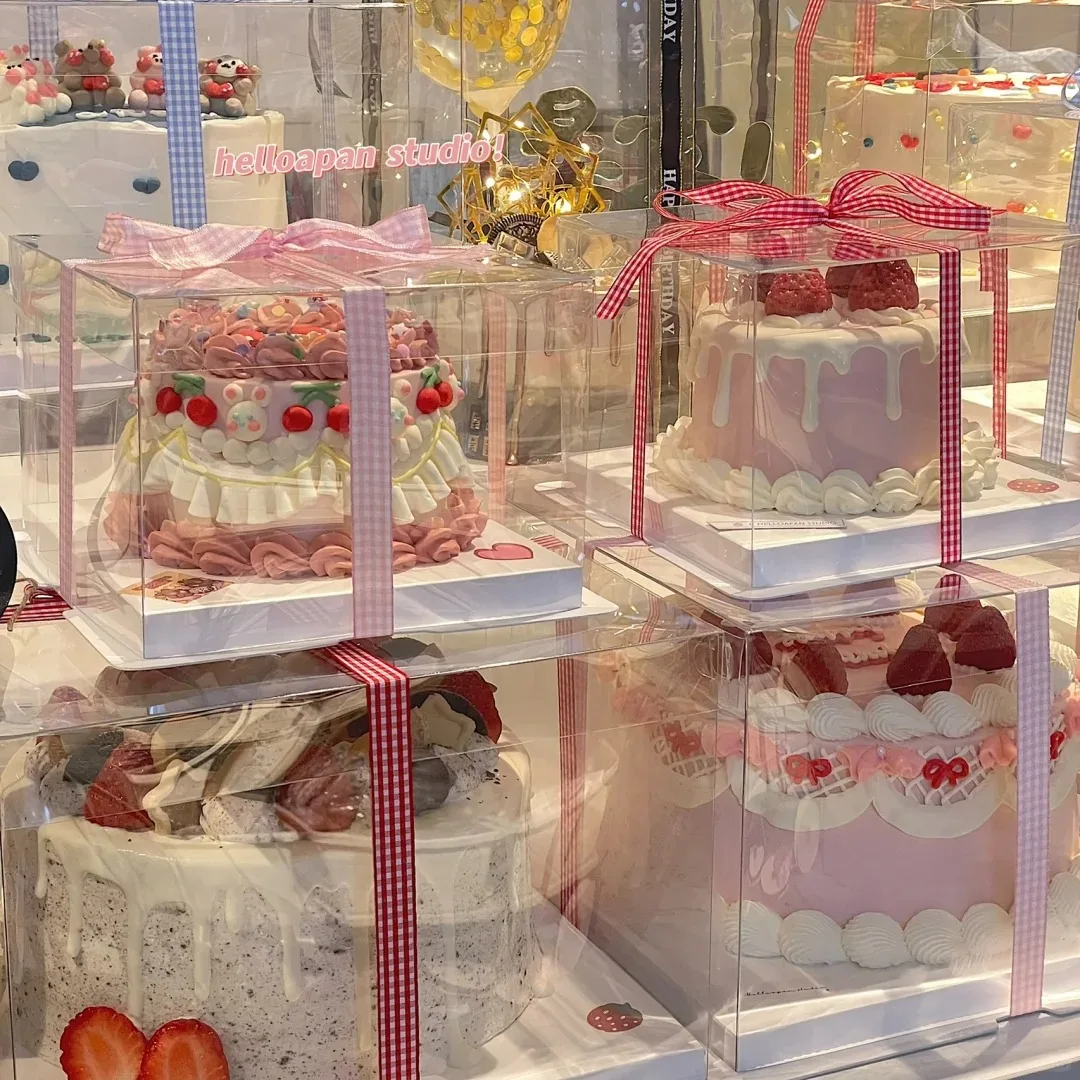 OEM ODM personalized decorative plastic cream wedding cheese cake box disposable container cake boxes for frozen cakes boxes