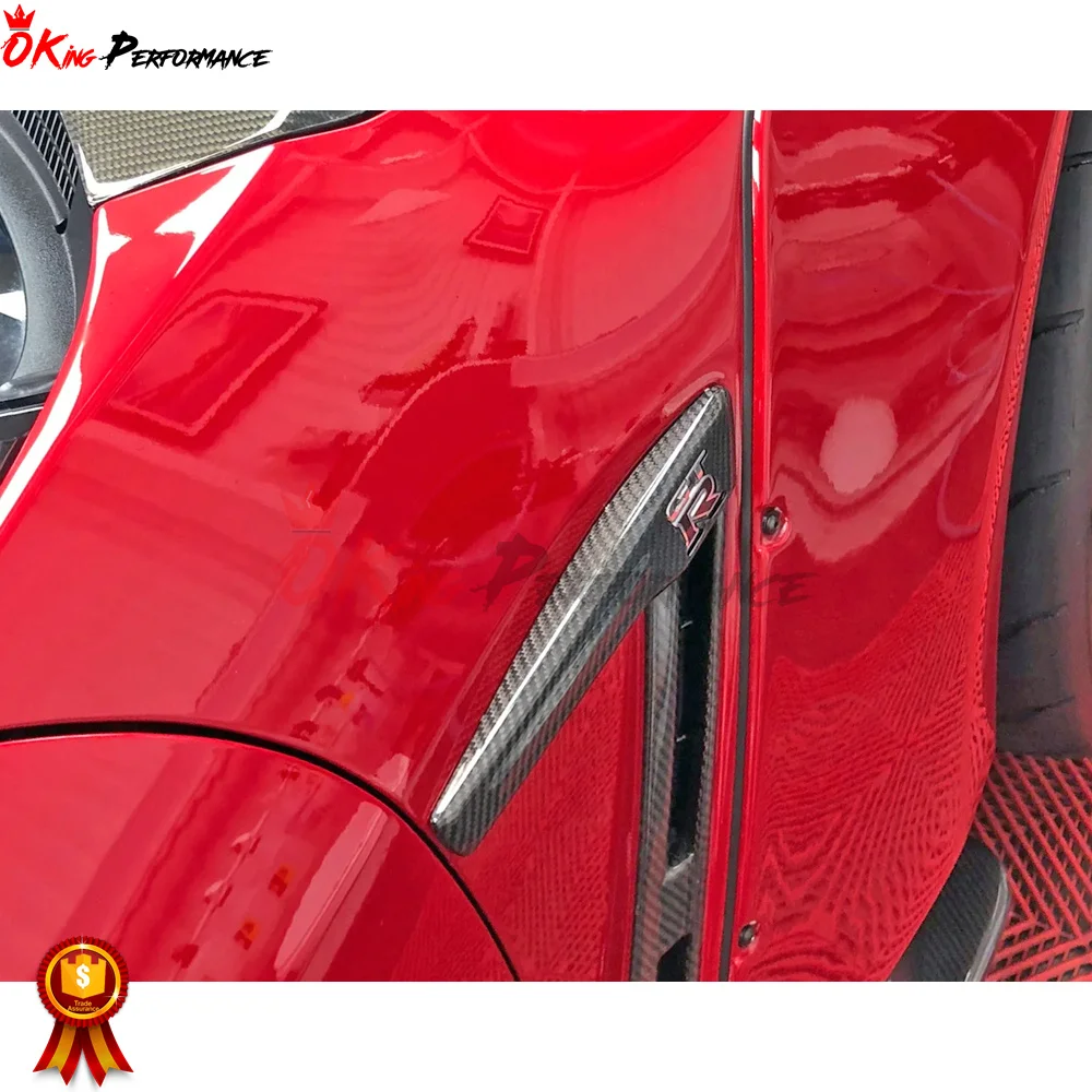 MY17 Style Dry Carbon Fiber Emblem Cover Set For Nissan R35 GTR 2008-2019