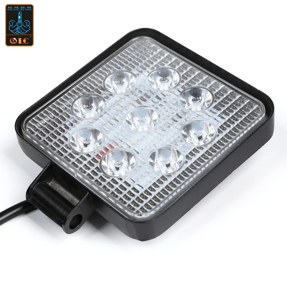 Truck accessories square 27w super bright epistar 27w led work lamp off road bars 24 volt 12V led work light