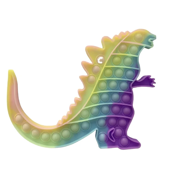 Newest Amazon hot sale silicone push pop bubble stress relief fidget robot godzilla squeeze toys for kids