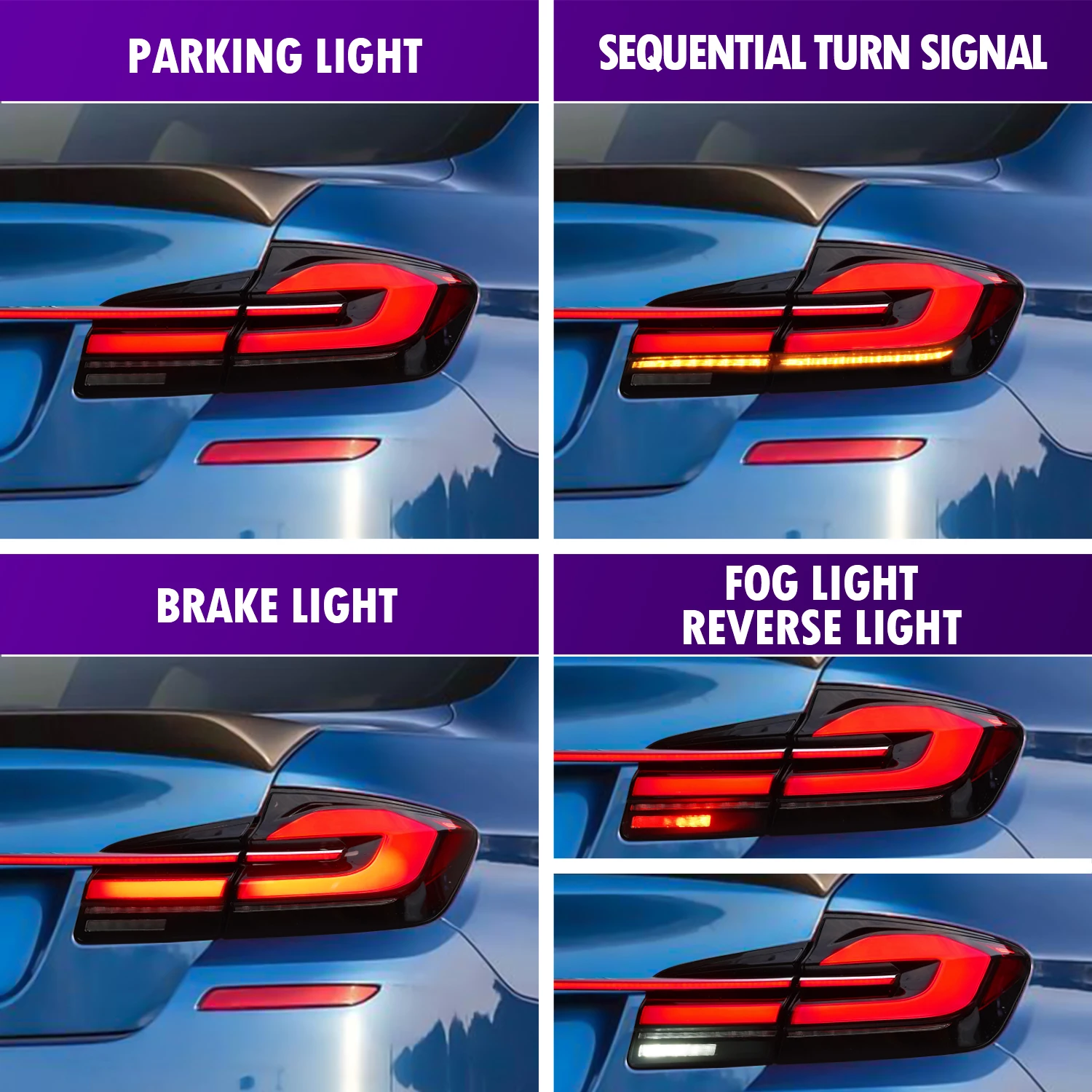 Archaic For Bmw F10 F18 M5 Led Taillights Gts Style Drl 2011-2017 5 Series 528i 530i 535i Tail Lamp with sequential turning