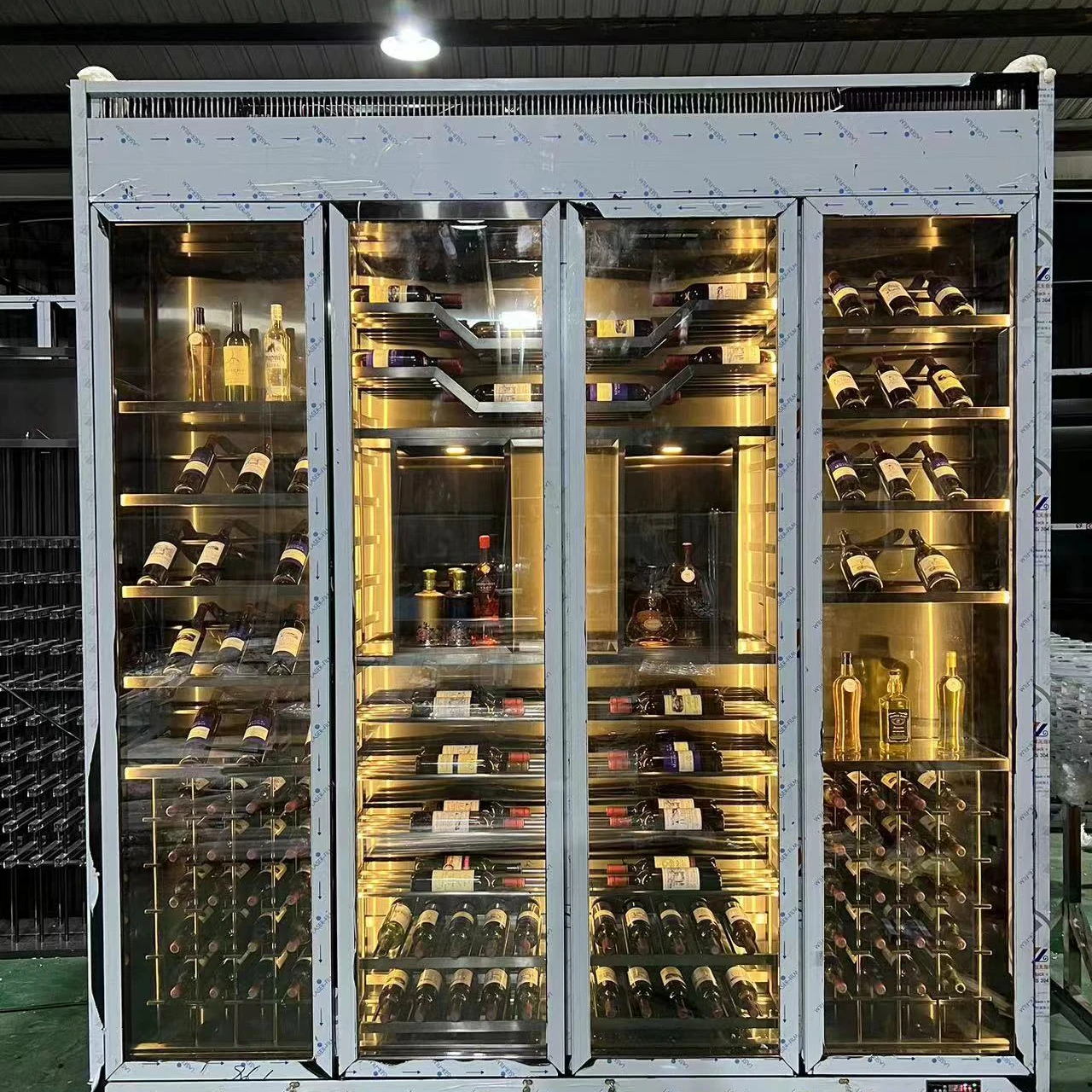 Современный Простой Высококачественный винный шкаф из нержавеющей стали с постоянной температурой для виллы