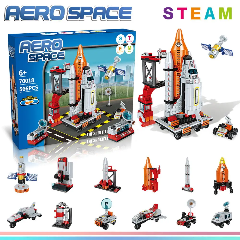 566 Pieces Space Exploration Shuttle Toys 12-in-1 STEM Aerospace Building Kit Toy  For Kids Gifts for 6-12 Year Old Boys