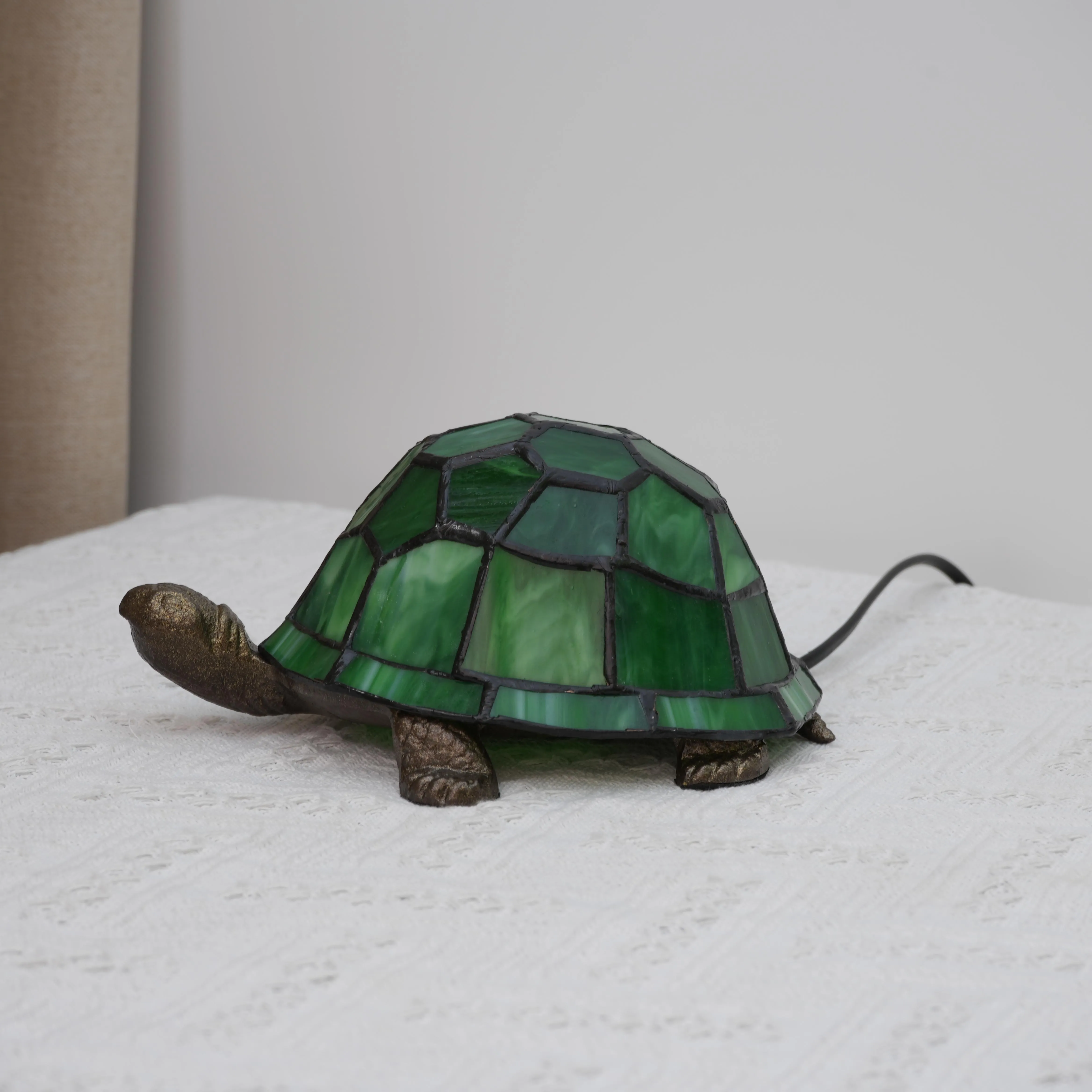 Витражные настольные лампы в стиле Тиффани пасторальном украшение для гостиной спальни милые подарочные светильники животных черепаха