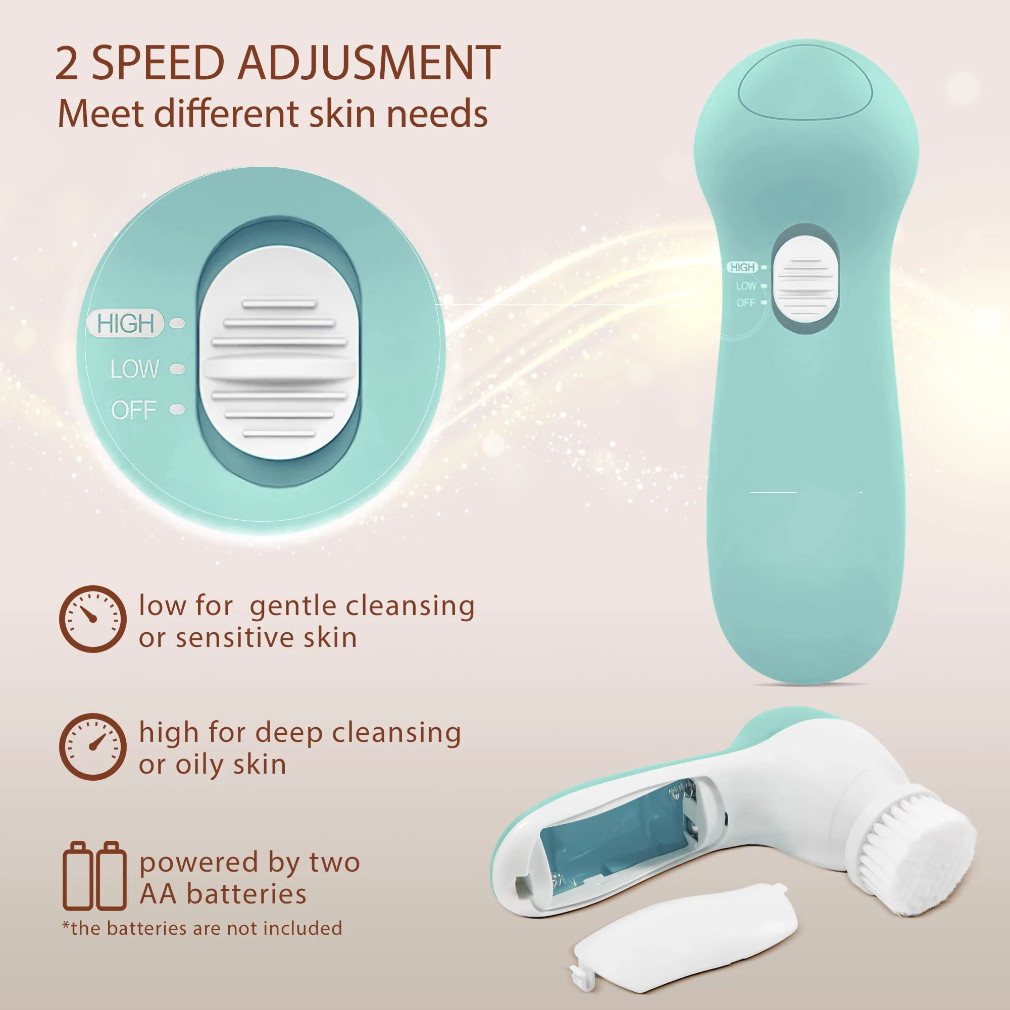 7 in 1 Factory Custom Skin Face Scrubber Electric Facial Cleaning Brush for Exfoliating Massaging and Cleaning
