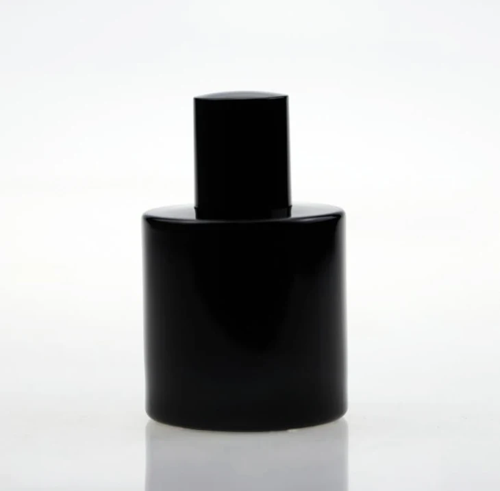 Luxury Perfume Bottle 50ml matte black Men Cologne Glass Perfume Bottle With black cap