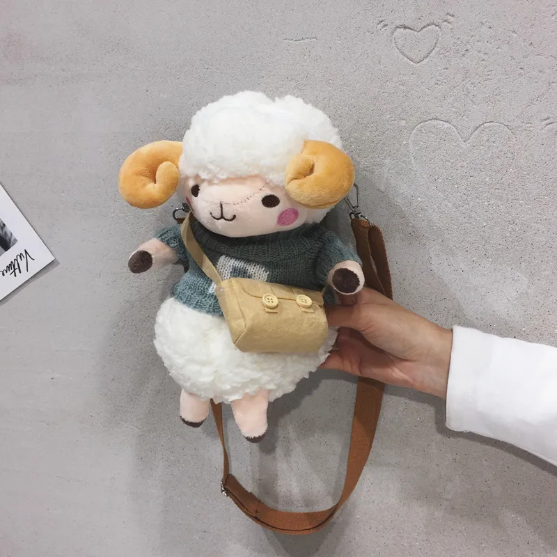 Wholesale Cheap Cute Design New Children Plush Cartoon Sheep Doll Toy Bag Gift