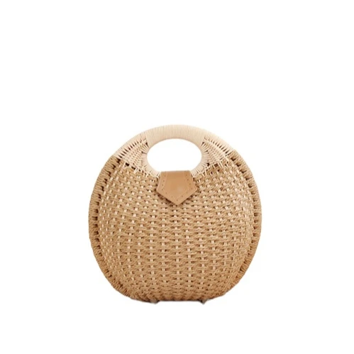 
Wholesale China Supplier Women Summer Satural Raffia Straw Shell Shape Handmade Rattan Straw Beach Tote Handbag 
