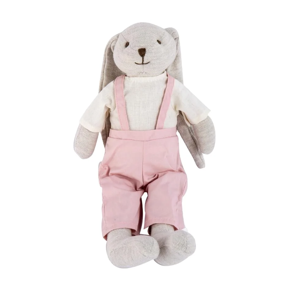 flax cloth skirt plush bunny rabbit toy Long ear Rabbit baby girl doll cuddly toy