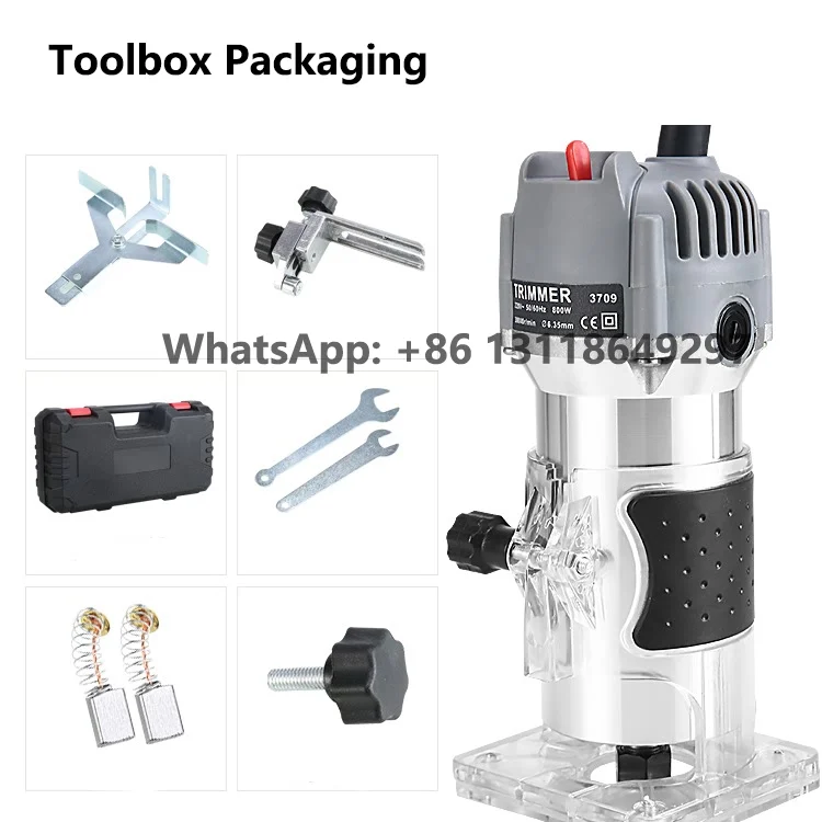 800w 6 Speeds Electric Wood Edge Trimmer Portable Wood Router Woodworking Trimming Machine