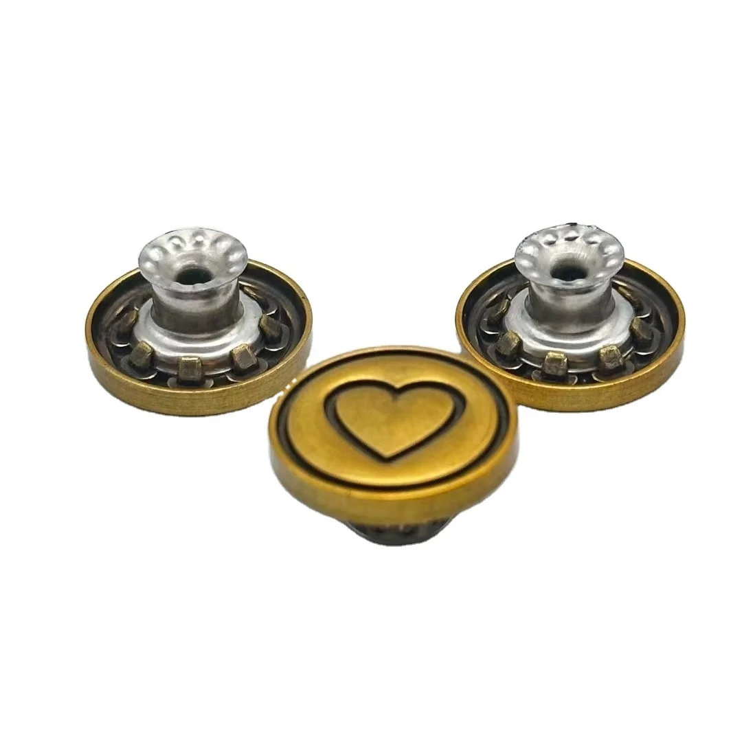 Factory Support Custom Metal jeans button metal denim button alloy button for jeans