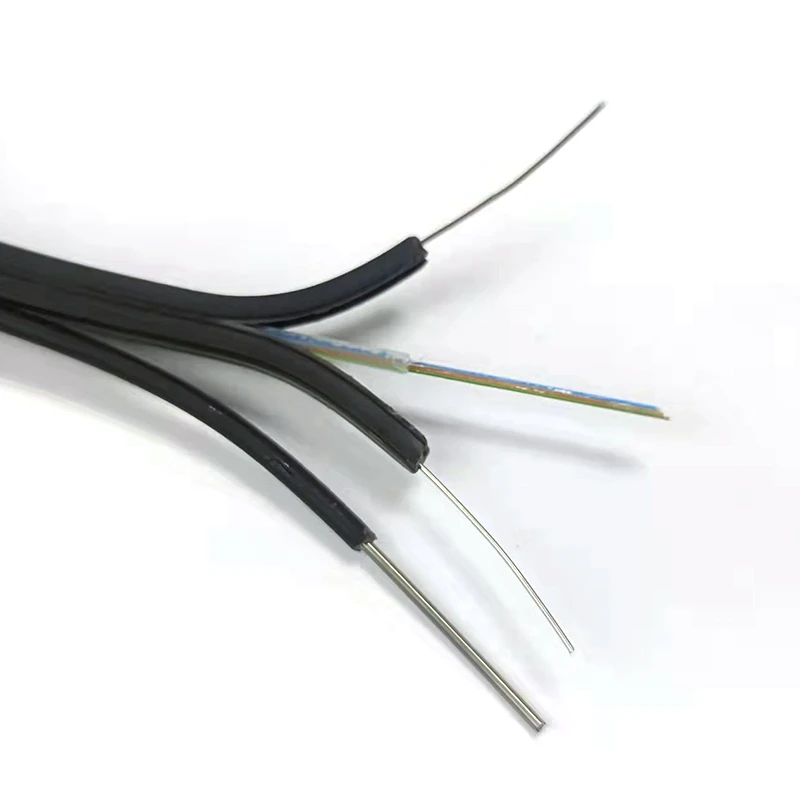 Indoor FTTH Fiber Optical Drop Wire Factory Aerial Fiber Optic cable G657A FRP Steel Wire 1 2 4 6 8 10 Core FTTH Drop Cable