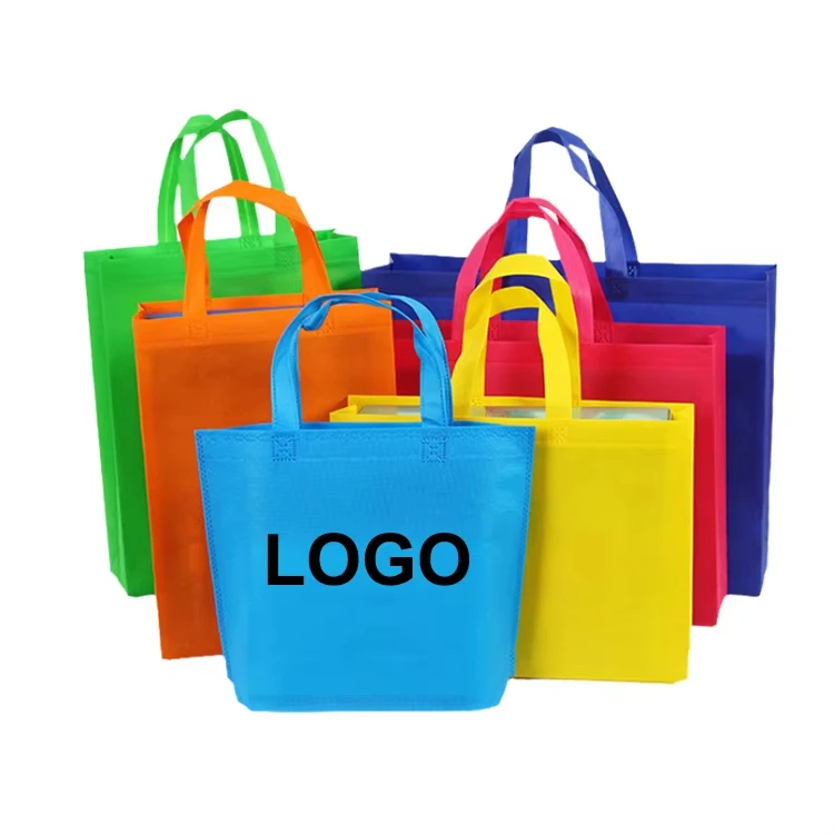 Wholesale Creative Design Customized Logo Reusable Colorful Shopping Recyclable Tote Non-woven Bag