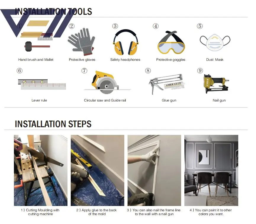 VELL Factory Manufacture Wholesale Special Decorative Skirting Board For Home Decoration
