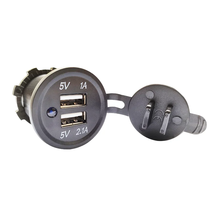 12v Dual usb Port Charger Outlet plug socket Screw Lock For Boat Marine Caravan RV