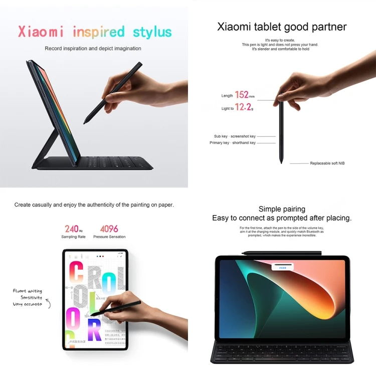 Оригинальный стилус Xiaomi 240 Гц 152 мм для Mi Pad 5 / Pro