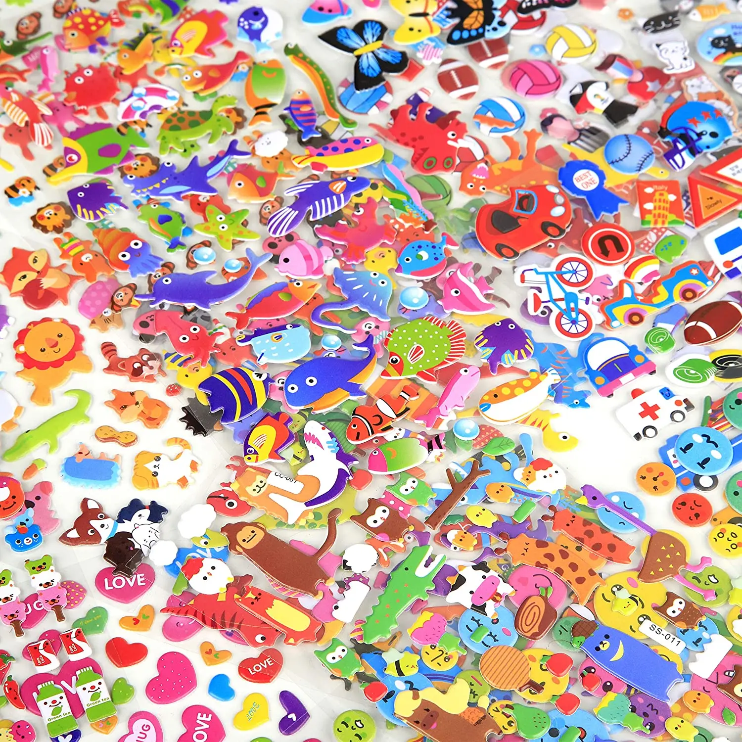 Cartoon Custom Decorative kids educational cartoon bubble cotton clothes princess dress 3D puffy stickers for kids/girls boys