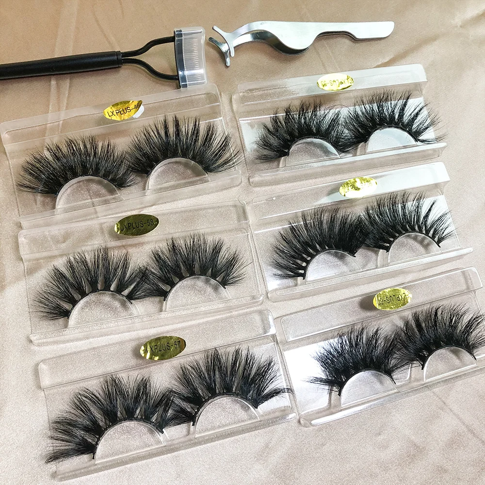 Wholesale Customized 5D 25MM  Full Strip 30mm Real Eyelash mink Packages Box 3D Handmade Mink Eyelashes Vendor silk lashes