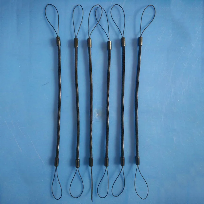 Elastic Spiral Spring Coil Strap Rope Lanyard Key Chain Black Accessories mobile phone rope pull cord rope